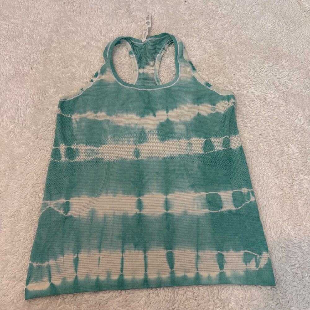 Lululemon Womens Swiftly Tech Racerback Tank Top Tie Dye 10 Yoga Pilates Running